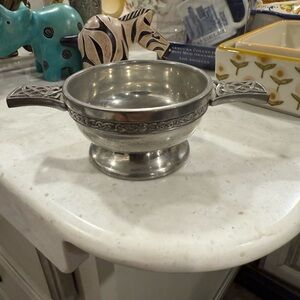 Silver Decorative Bowl with Handles